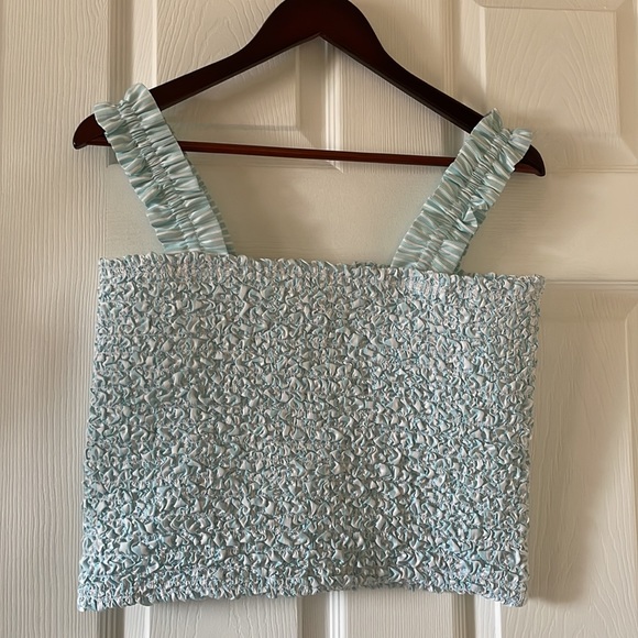 Petersyn X Revolve Tami Aqua cropped tank smocked - Picture 7 of 7
